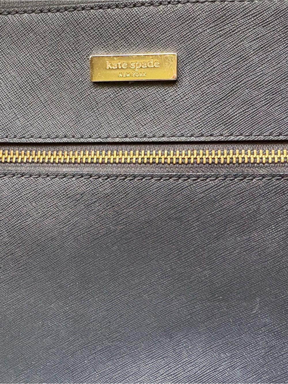NWOT Kate Spade Black Saffiano Leather Crossbody- Gold Hardware - Picture 6 of 6